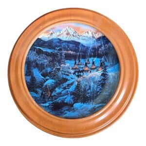 Julie Kramer Cole Faces Nature Two Bears Camp Collector Plate 1992 Plate & Frame